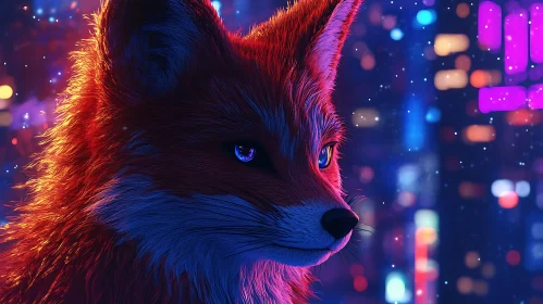 Fox in a Neon City