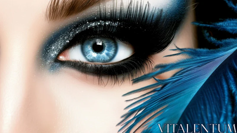 Close-Up of a Woman's Mesmerizing Blue Eye | Pop Art AI Image