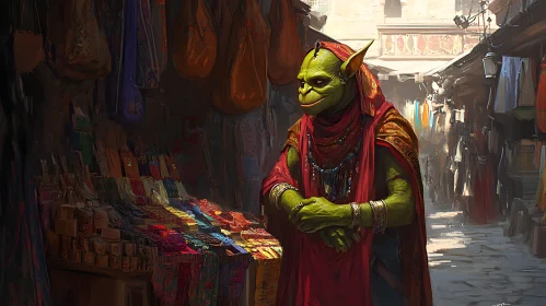 Green Goblin Portrait in Marketplace