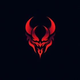 Stylized Demon Head Graphic Art