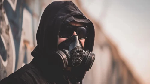 Mysterious Figure in Gas Mask: A Captivating Portrait
