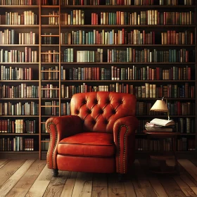 Comfortable Reading Corner in a Library