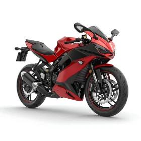 Scarlet Motorcycle on White