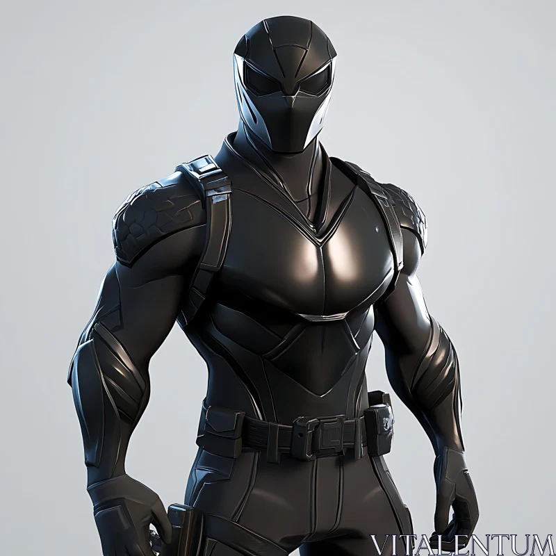 Dark Hero Ready for Action AI Image