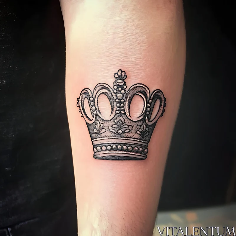 Intricate Crown Tattoo Design AI Image