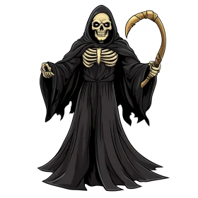 Stylized Grim Reaper Cartoon Image