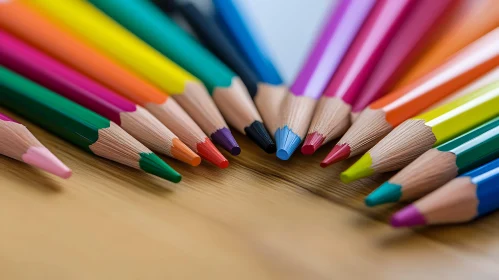 Creative Pencils on Wooden Table