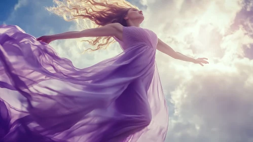 Lady with arms wide open