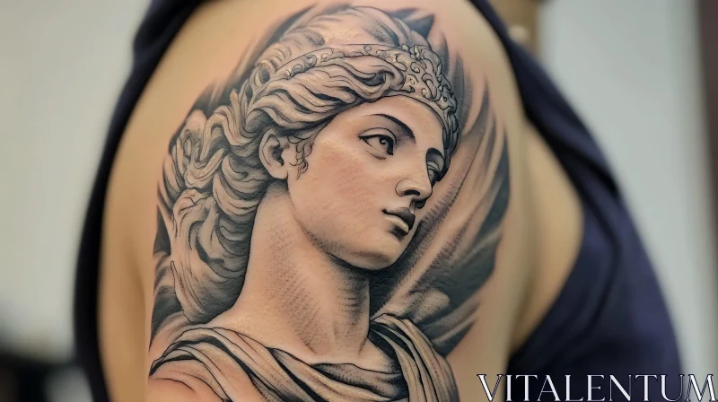 Classical Portrait Tattoo Design AI Image