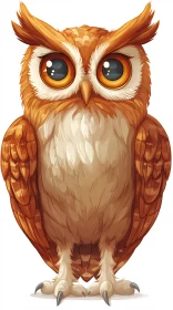 Whimsical Orange Owl Art