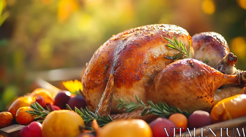 Thanksgiving Turkey with Fruits AI Image