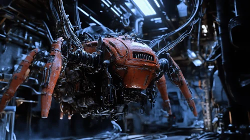 Orange Legged Cyborg Machine