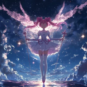 Ethereal Anime Girl with Wings