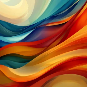 Colorful Flowing Abstract Art with Waves