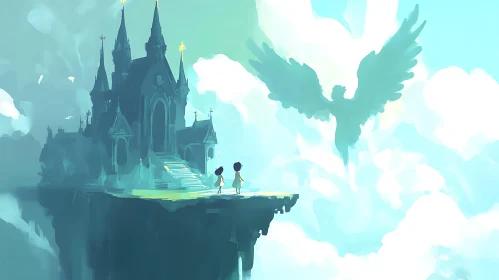 Children's Gaze: Castle and Angelic Sky