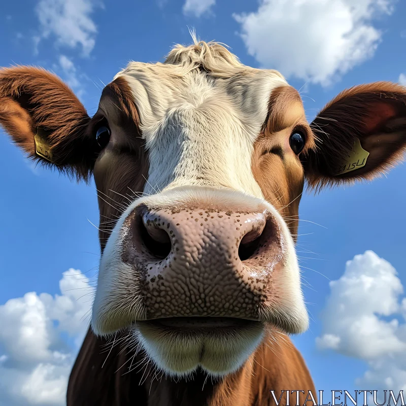 AI ART Cow Portrait on a Sunny Day