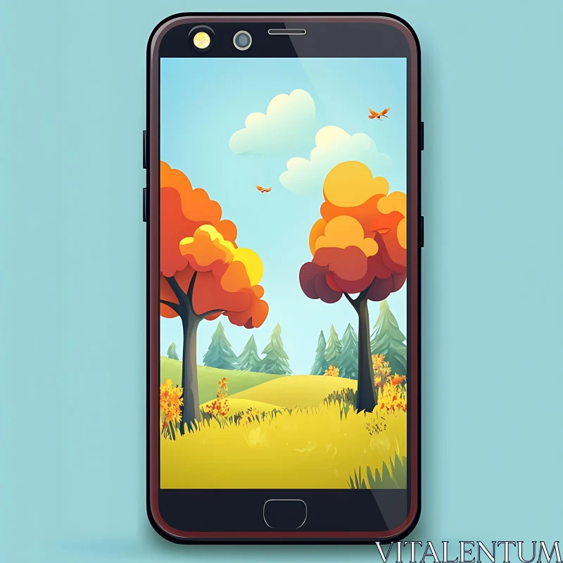 Mobile Autumn Landscape AI Image