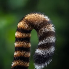 Striped Animal Tail Close-Up in Nature