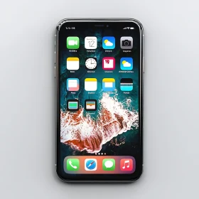 Mobile Phone with Custom Abstract Wallpaper