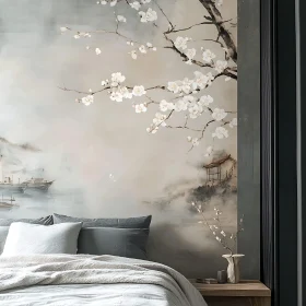 Bedroom Interior with Nature Inspired Art