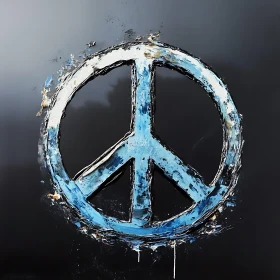 Distressed Peace Sign on Dark Backdrop