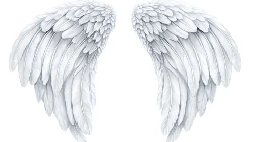 Ethereal White Feathered Angel Wings