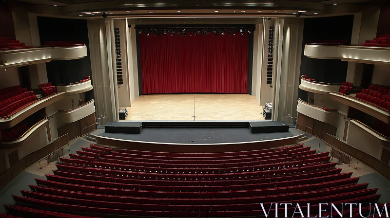 Empty Theater Stage and Seating AI Image