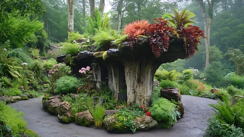 Tranquil Garden with Stone Feature