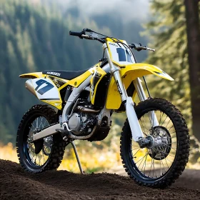 Dirt Bike on Hill Ready to Ride