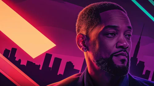 Will Smith Contemplative in Cityscape