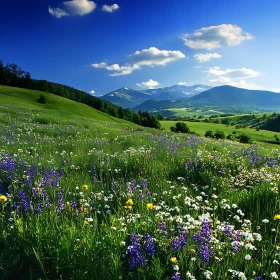 Scenic Mountain Meadow in Full Bloom