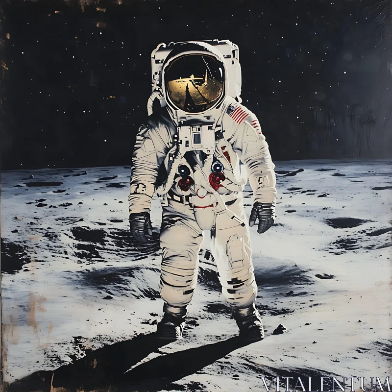 AI ART Lunar Landing: An Astronaut's Journey