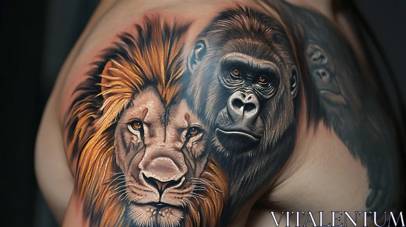 Detailed Animal Shoulder Tattoo AI Image