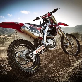 Motorcycle on a Dirt Track