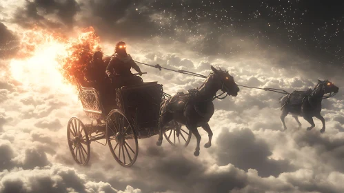 Celestial Carriage Ride Above the Clouds