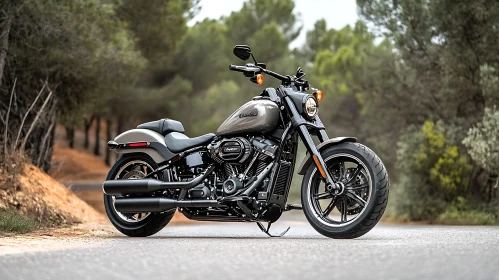 Classic Motorcycle on Road