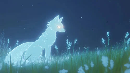 Glowing Fox in Field