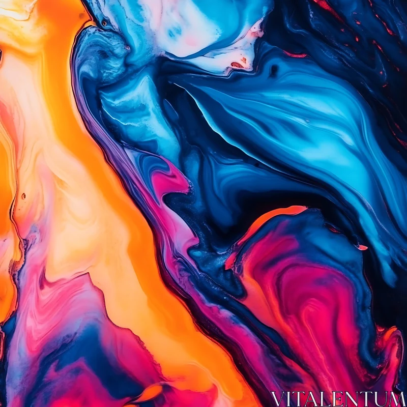 Colorful Abstract Fluid Art Design AI Image