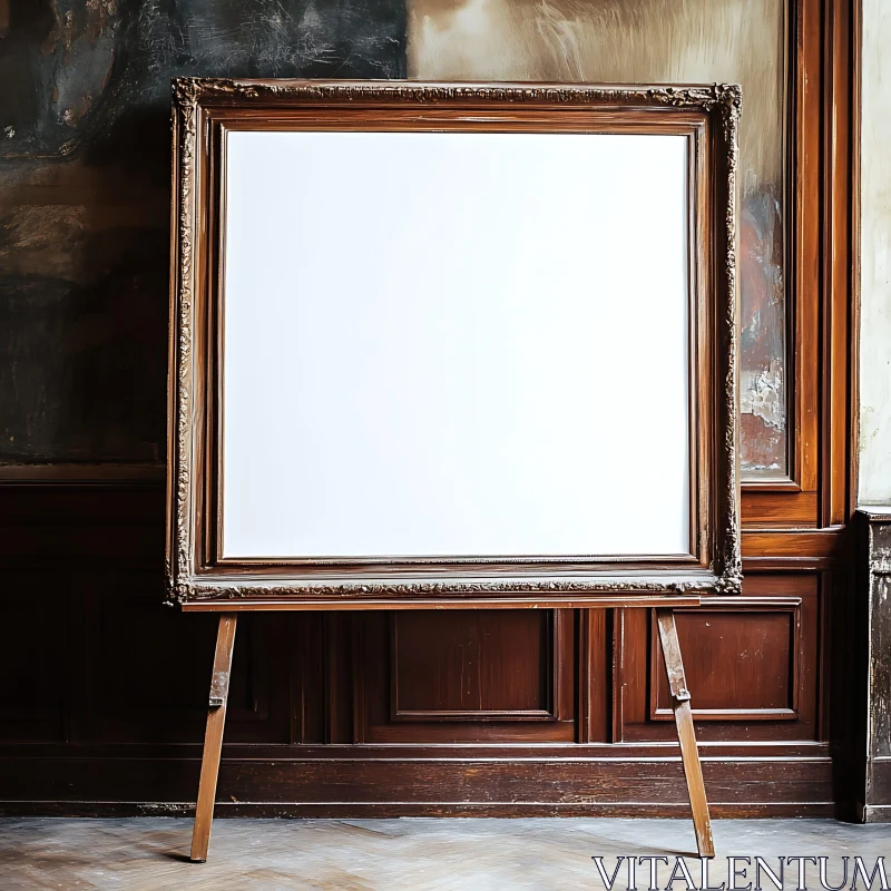 AI ART Blank Canvas in Ornate Frame