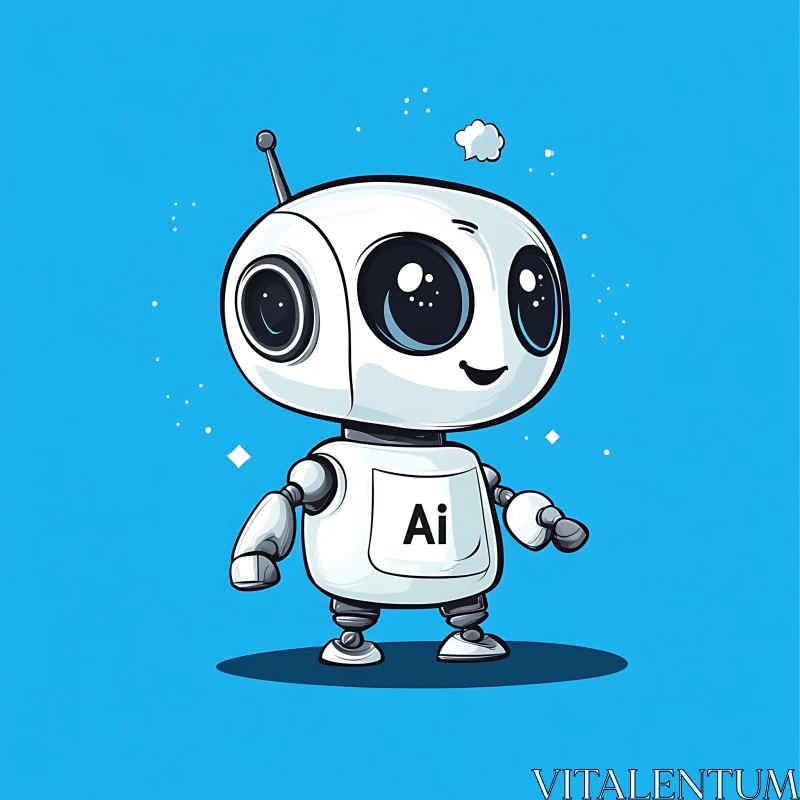 AI ART Friendly AI Robot Character Illustration