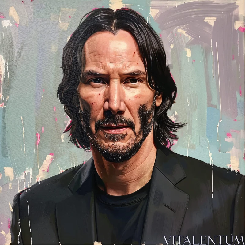 AI ART Keanu Reeves Artistic Painting