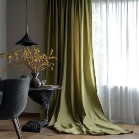 Serene Interior with Olive Green Accents