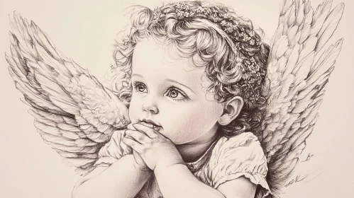 Monochrome Angelic Child Portrait