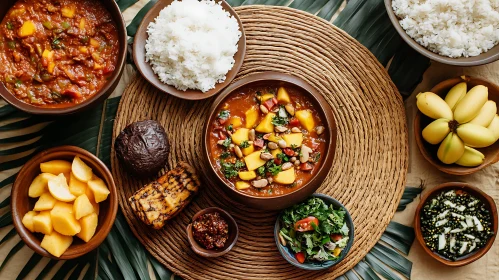 Colorful Traditional Food Arrangement