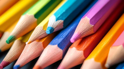 Close-Up of Vibrant Colored Pencils