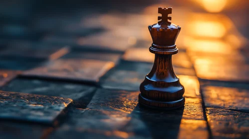 Majestic Chess King in Golden Light