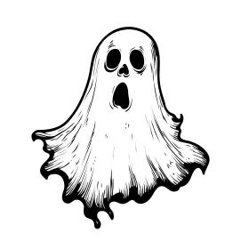 Monochrome Specter: A Haunting Halloween Icon