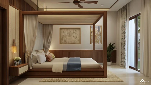 Four-Poster Bed in Neutral Bedroom