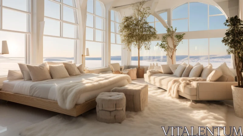 Luxury Bedroom with River View | Organic Architecture AI Image
