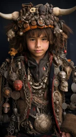Somber Boy in Traditional Costume: Post-Apocalyptic Photo by Jai Raham